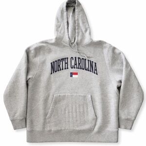 North Carolina Graphic Hoodie Gray Pullover Sweatshirt Unisex Casual Comfort